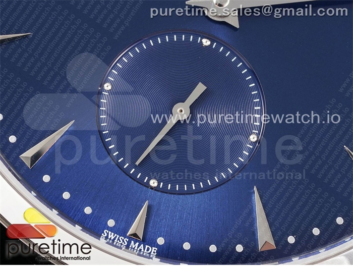 ZF공장 예거르쿨트르 마스터 울트라씬 스몰세컨즈 스틸 블루다이얼 가죽스트랩 Master Ultra Thin Small Second SS ZF 1_1 Best Edition Blue Dial on Black Leather Strap A896