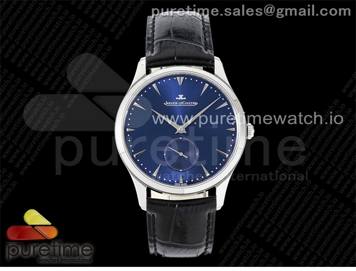 ZF공장 예거르쿨트르 마스터 울트라씬 스몰세컨즈 스틸 블루다이얼 가죽스트랩 Master Ultra Thin Small Second SS ZF 1_1 Best Edition Blue Dial on Black Leather Strap A896