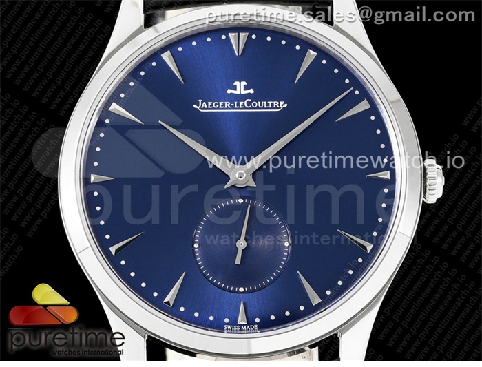 ZF공장 예거르쿨트르 마스터 울트라씬 스몰세컨즈 스틸 블루다이얼 가죽스트랩 Master Ultra Thin Small Second SS ZF 1_1 Best Edition Blue Dial on Black Leather Strap A896