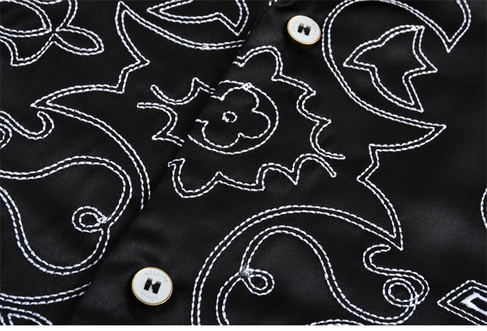 루이비통 LV 아라베스크 모노그램 프린트 슬리브드 실크 셔츠