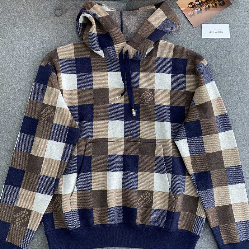 루이비통 다미에 캐시미어 앤 울 블렌드 후디