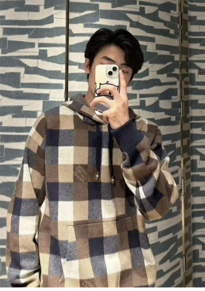 루이비통 다미에 캐시미어 앤 울 블렌드 후디