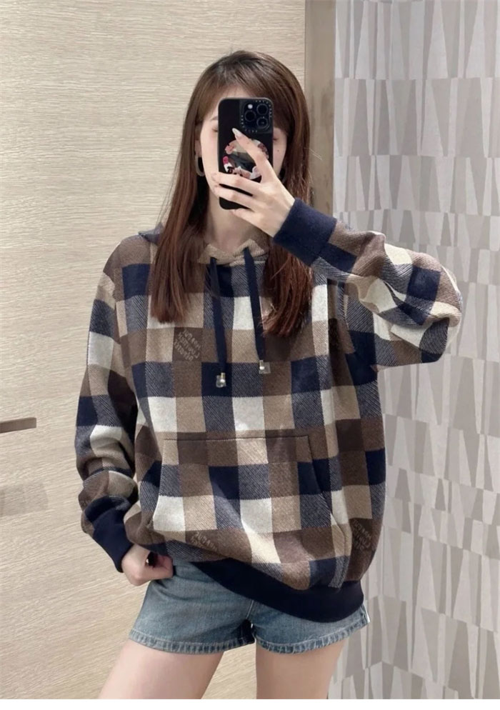 루이비통 다미에 캐시미어 앤 울 블렌드 후디