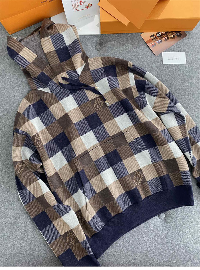 루이비통 다미에 캐시미어 앤 울 블렌드 후디