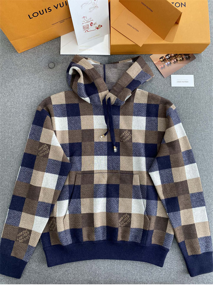 루이비통 다미에 캐시미어 앤 울 블렌드 후디