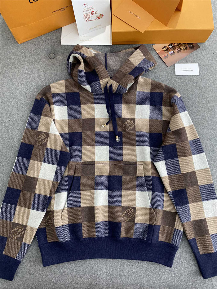 루이비통 다미에 캐시미어 앤 울 블렌드 후디