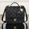 샤넬 클로버 백팩 골드 메탈 블랙 캐비어