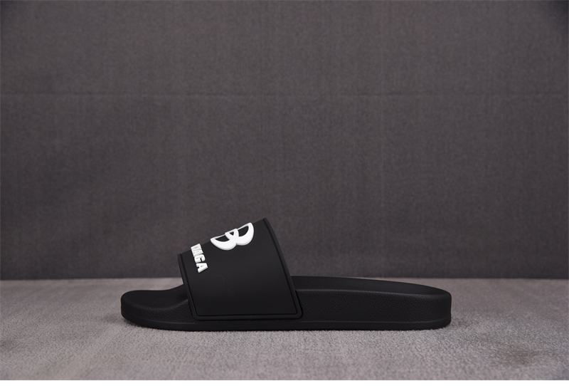 발렌시아가 풀 슬라이드 샌들 스포츠 아이콘 로고 블랙 남성용