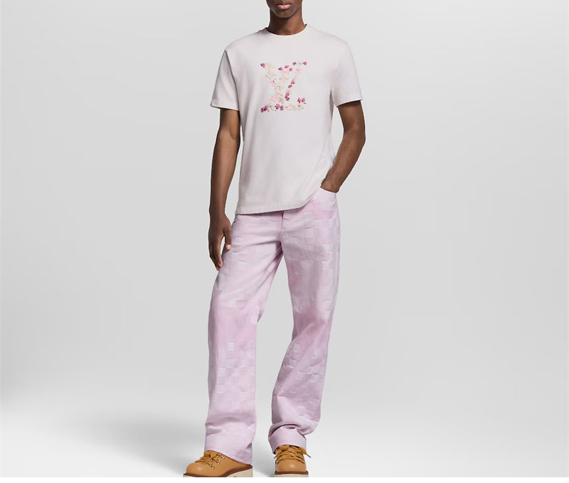 루이비통 x 니고 벚나무 LV 블라썸 엠브로이더드 티셔츠