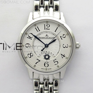 ZF공장 예거르쿨트르 랑데뷰 나잇앤데이 스틸 화이트텍스쳐다이얼다이얼 브레이슬릿 Rendez-Vous Night & Day SS ZF 1_1 Best Edition White Textured Dial SS Bezel on SS Bracelet Super Clone A898 (#001)