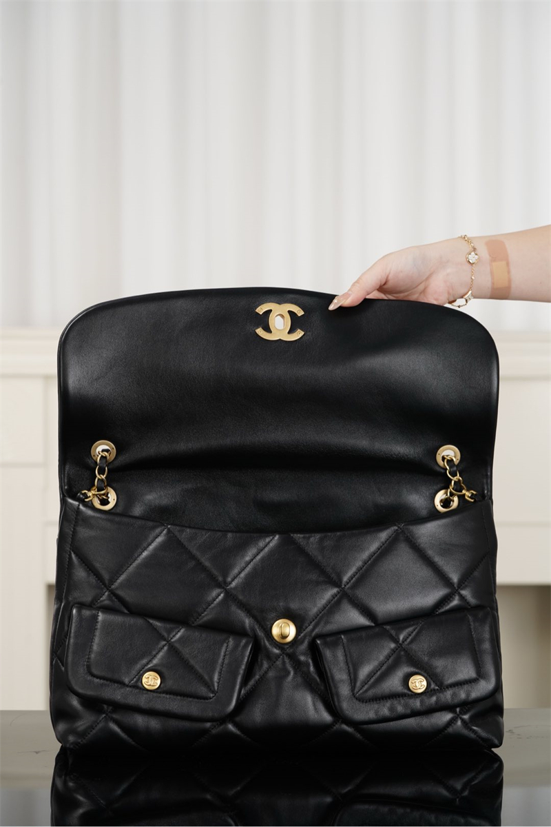 샤넬 25K 투 포켓 맥시 플랩백