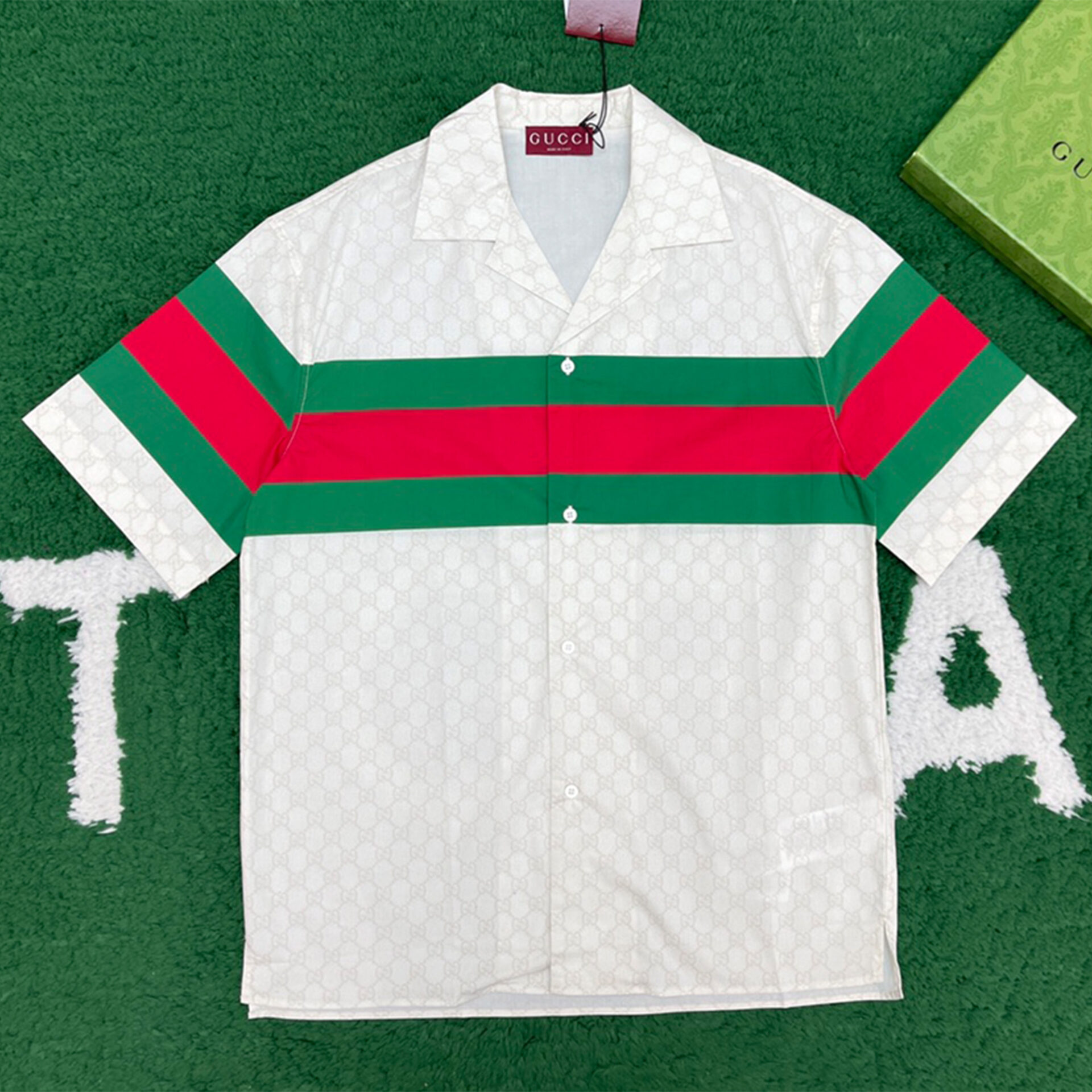 구찌 웹 디테일 GG 코튼 셔츠