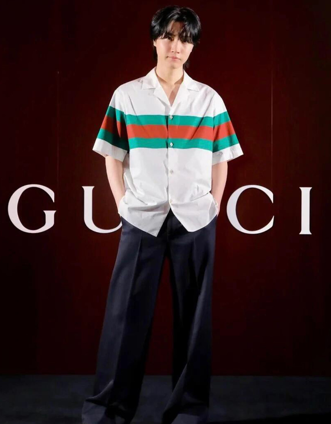 구찌 웹 디테일 GG 코튼 셔츠