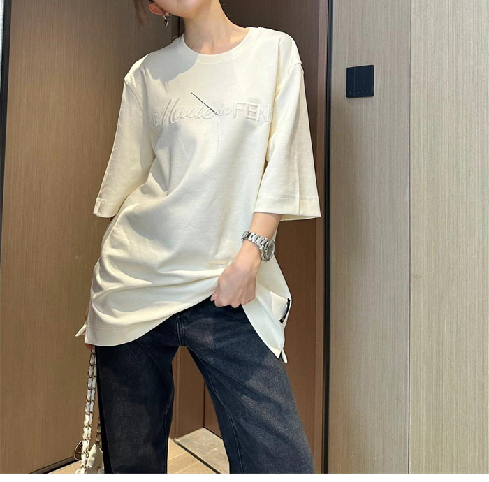 펜디 Made in 로고 반팔 티셔츠