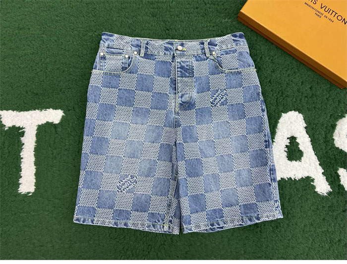 루이비통 다미에 3D 라이트 데님 숏 팬츠