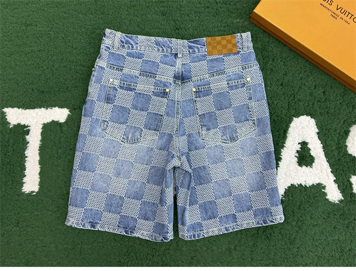 루이비통 다미에 3D 라이트 데님 숏 팬츠
