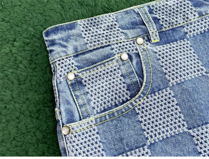 루이비통 다미에 3D 라이트 데님 숏 팬츠