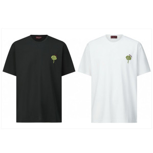 구찌 플로럴 자수 코튼 니트 반팔 티셔츠