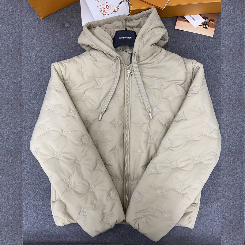 루이비통 모노그램 퀼티드 나일론 후드 블루종