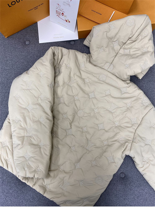 루이비통 모노그램 퀼티드 나일론 후드 블루종