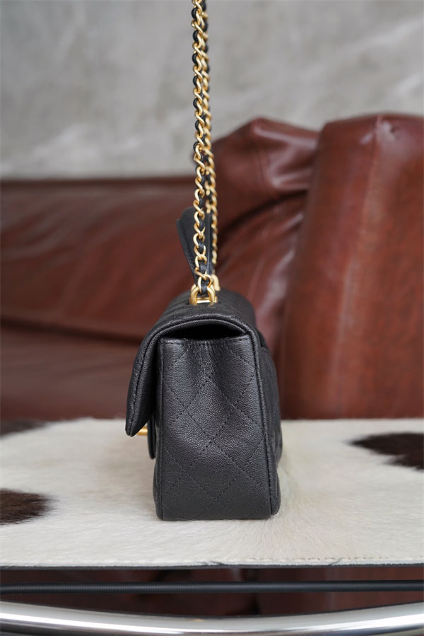 샤넬 캐비어 탑 핸들 미니 플랩 백