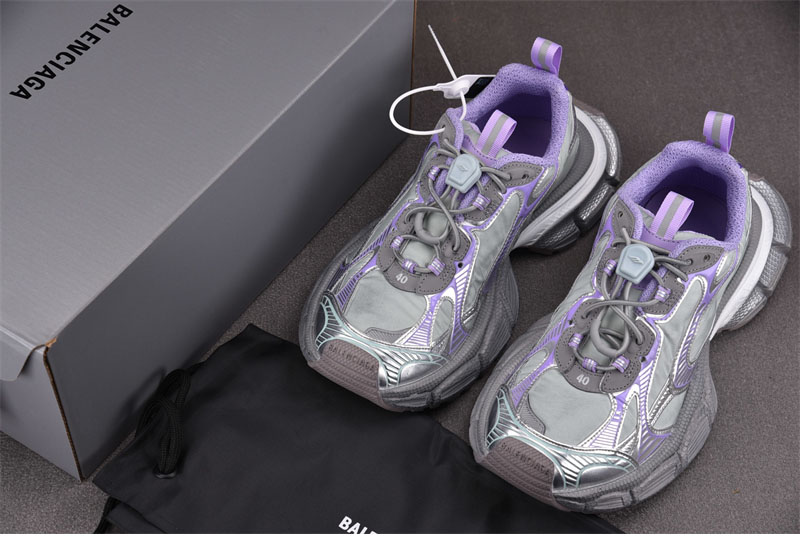 발렌시아가 3XL 스니커즈 나일론 그레이 퍼플