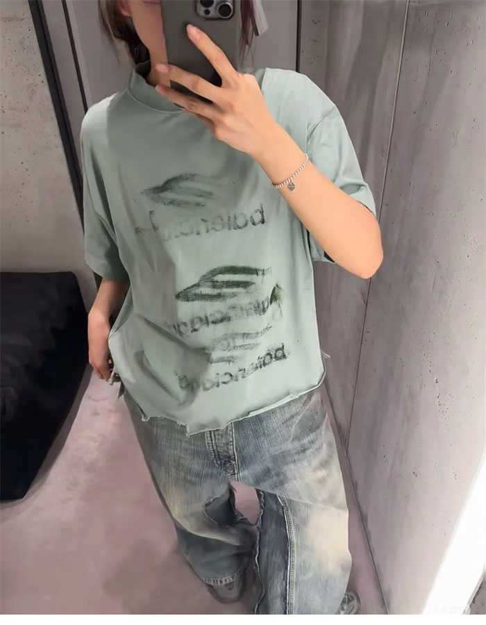 발렌시아가 유니섹스 DIY 반팔 티셔츠