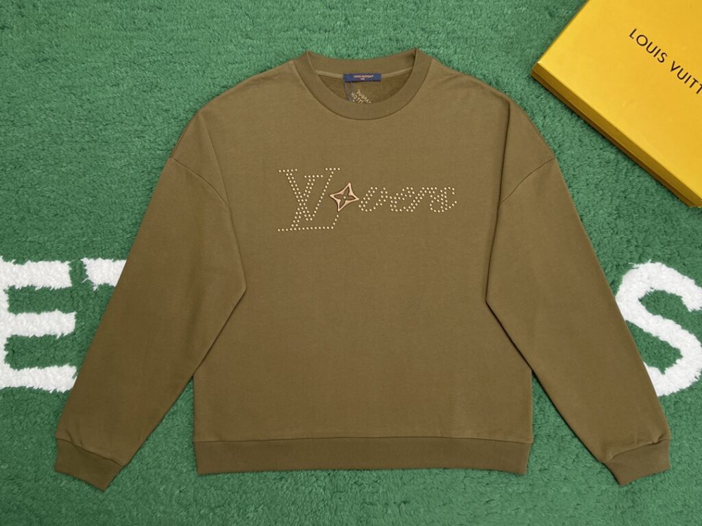 루이비통 24SS 코튼 시그니처 크루넥 맨투맨 카키