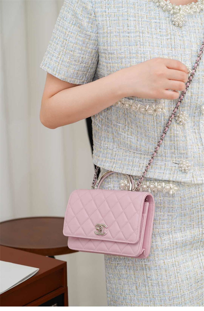 샤넬 25P 탑핸들 체인 미니 백