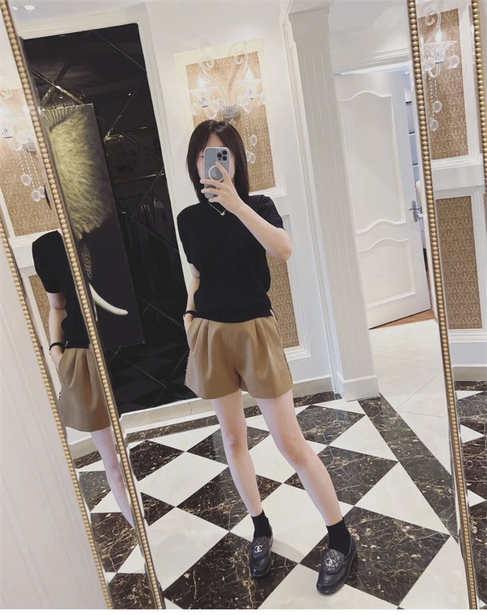 펜디 FF 로고 코튼 니트 반팔