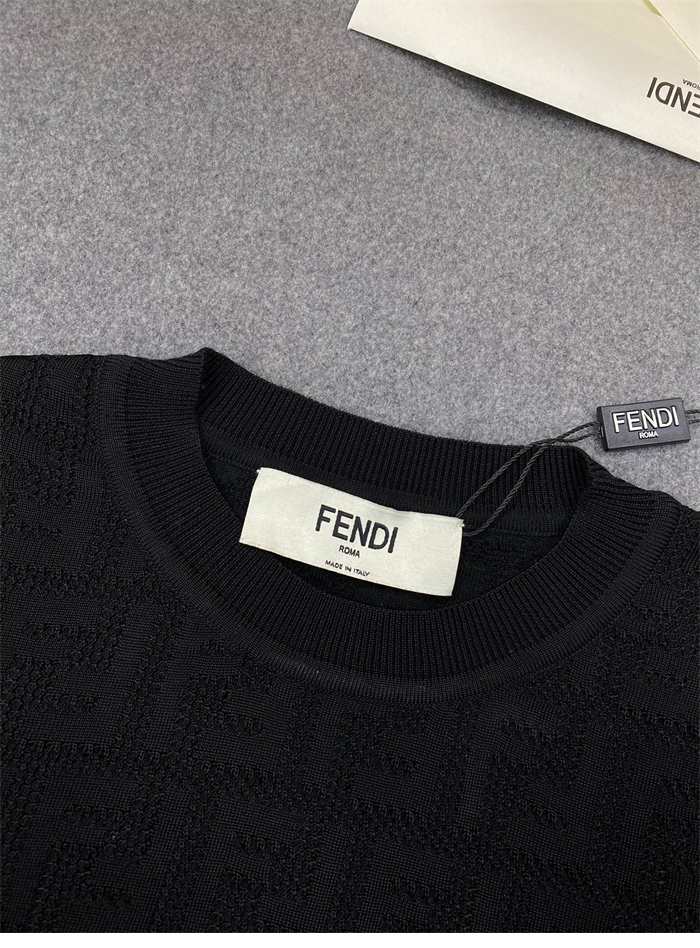 펜디 FF 로고 코튼 니트 반팔