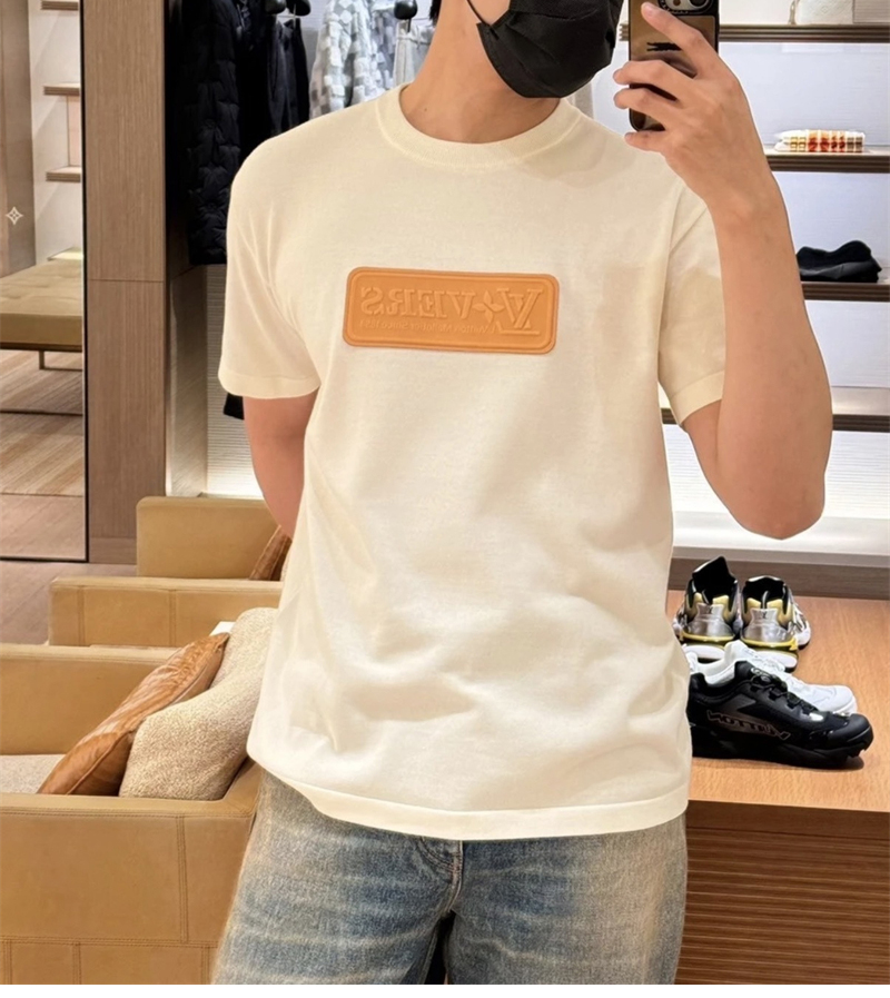 루이비통 VVN 패치 숏 슬리브드 코튼 크루넥 반팔 티셔츠