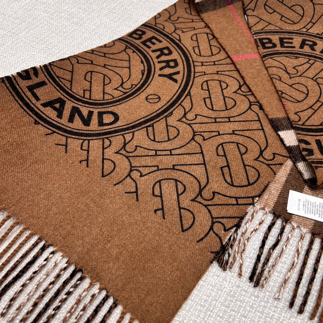 버버리 리버시블 체크 모노그램 캐시미어 스카프 머플러 2컬러