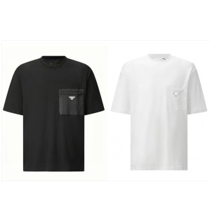 프라다 트라이앵글로고 리나일론 저지 티셔츠