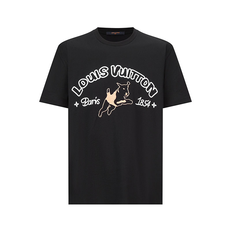 루이비통 MLVD 다미에 자카드 숏 슬리브드 코튼 셔츠