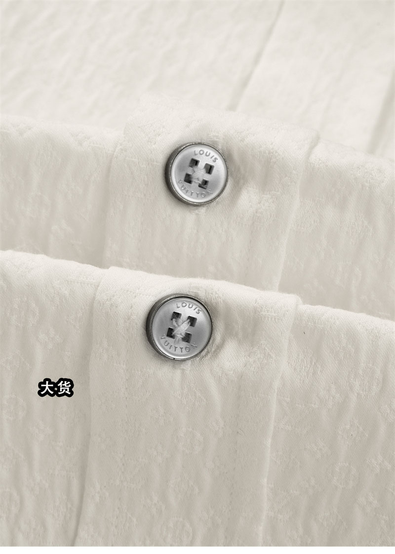 루이비통 모노그램 자카드 롱 슬리브드 코튼 셔츠