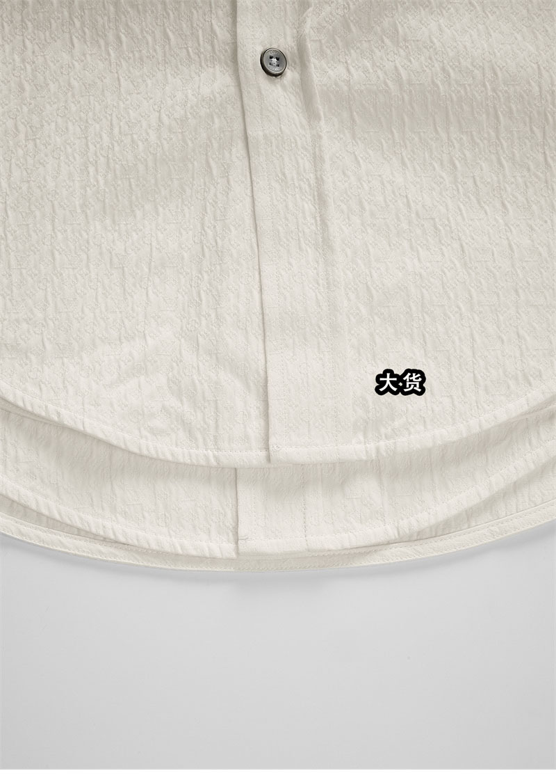 루이비통 모노그램 자카드 롱 슬리브드 코튼 셔츠