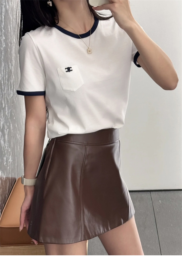 셀린느 70’s 트리옹프 자수 반팔 티셔츠