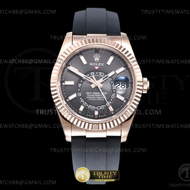 ZF공장 롤렉스 스카이드웰러 로즈골드금통 그레이다이얼 러버스트랩 텅스텐 Skydweller 336235 Wt RG_RU S-Grey ZF V2 Asia 2824