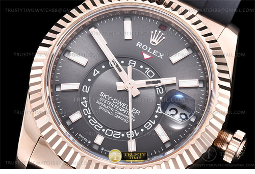 ZF공장 롤렉스 스카이드웰러 로즈골드금통 그레이다이얼 러버스트랩 텅스텐 Skydweller 336235 Wt RG_RU S-Grey ZF V2 Asia 2824