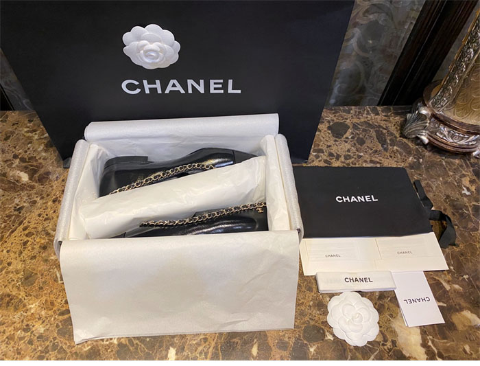 샤넬 트위드 메리제인 플랫 슈즈