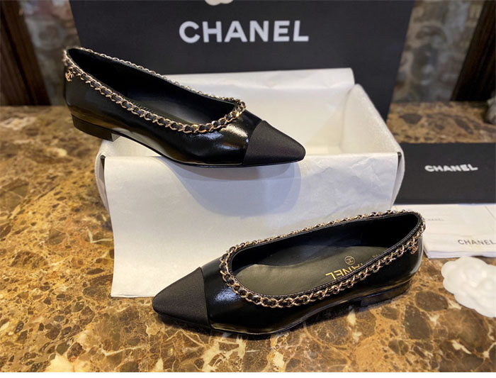 샤넬 트위드 메리제인 플랫 슈즈