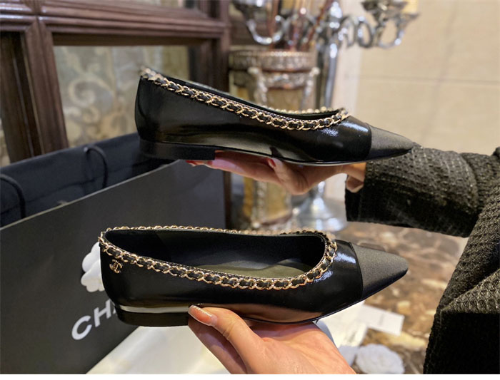 샤넬 트위드 메리제인 플랫 슈즈