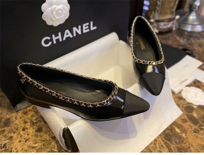 샤넬 트위드 메리제인 플랫 슈즈