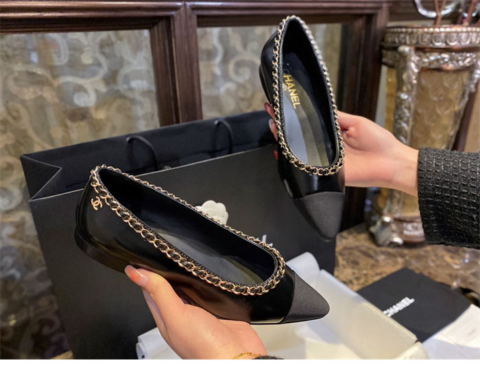 샤넬 트위드 메리제인 플랫 슈즈