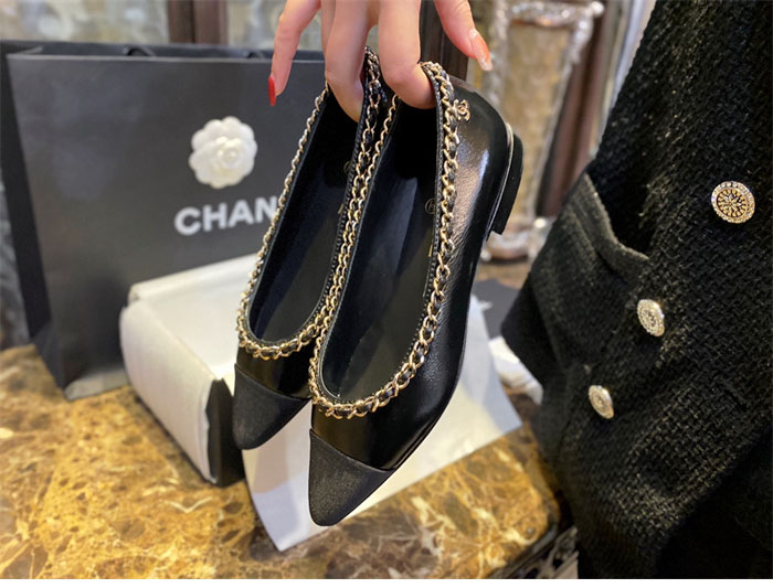 샤넬 트위드 메리제인 플랫 슈즈