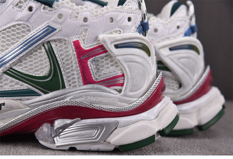 발렌시아가 러너 스니커즈 화이트/다크그린/블루/핑크