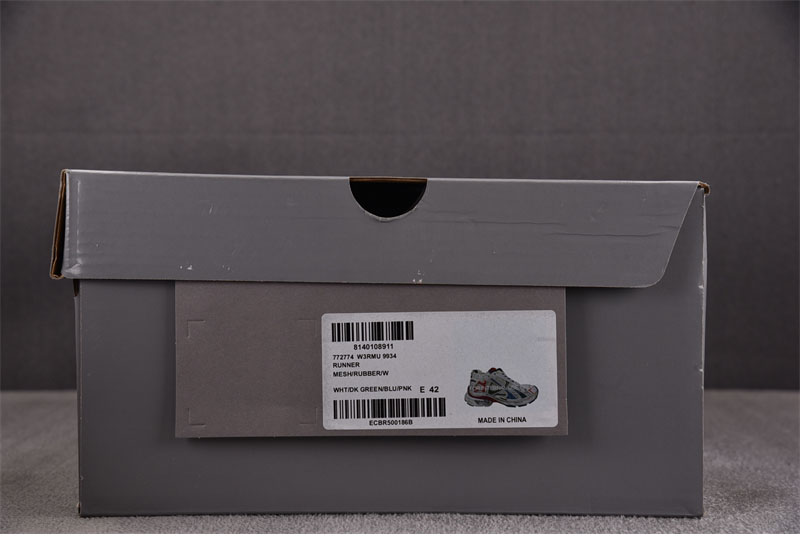 발렌시아가 러너 스니커즈 화이트/다크그린/블루/핑크