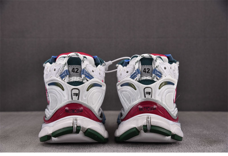 발렌시아가 러너 스니커즈 화이트/다크그린/블루/핑크