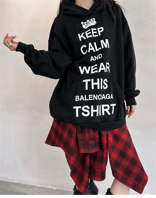 발렌시아가 Keep Calm 오버사이즈 후디